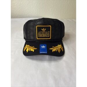 Adidas Major Mesh Trucker Hat Black With Gold  OSFA